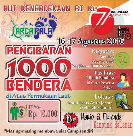 the_priaidaman's tweet photo. #thepriaidaman #simplesyndicate #event #IndependenceDay #71indonesia #music #record #1000bendera #jepara #awesome https://t.co/P6UB5GWZqJ