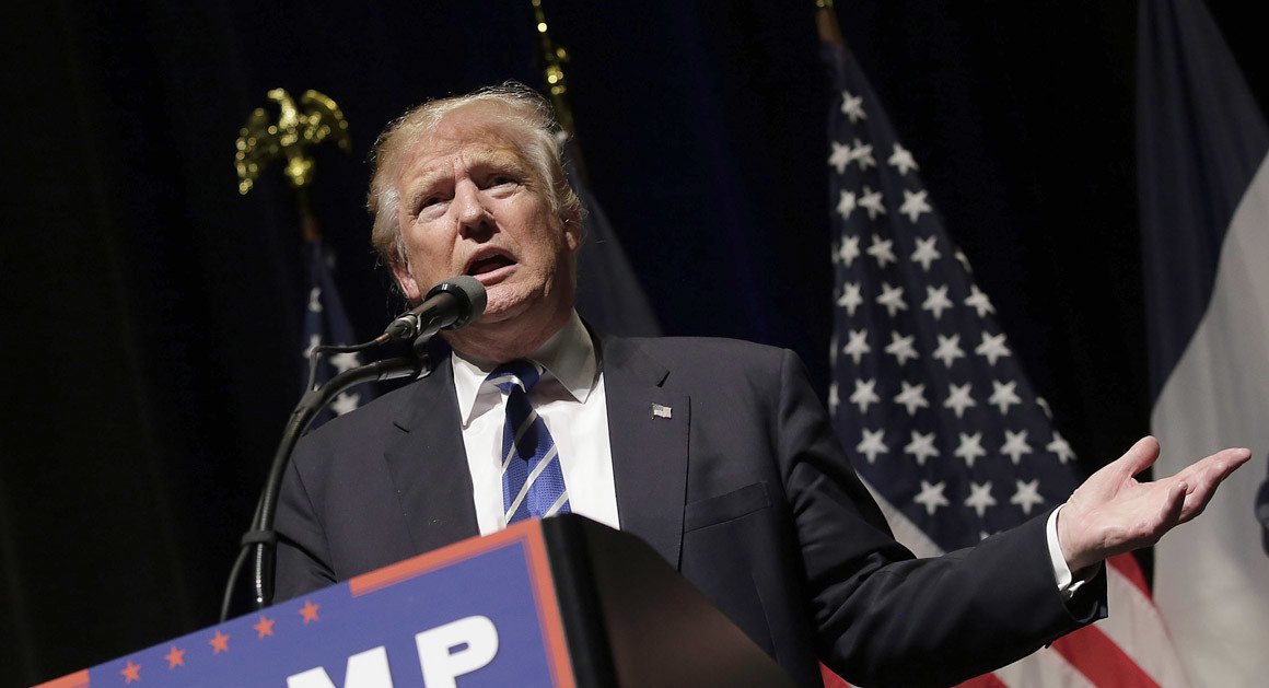 politico's tweet image. Trump: Obama 'is the founder of ISIS' politi.co/2biakmw via @TylerPager | Getty