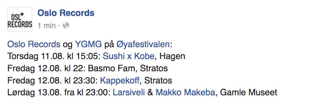 Ses på <a href="/oyafestival/">Øyafestivalen</a> !