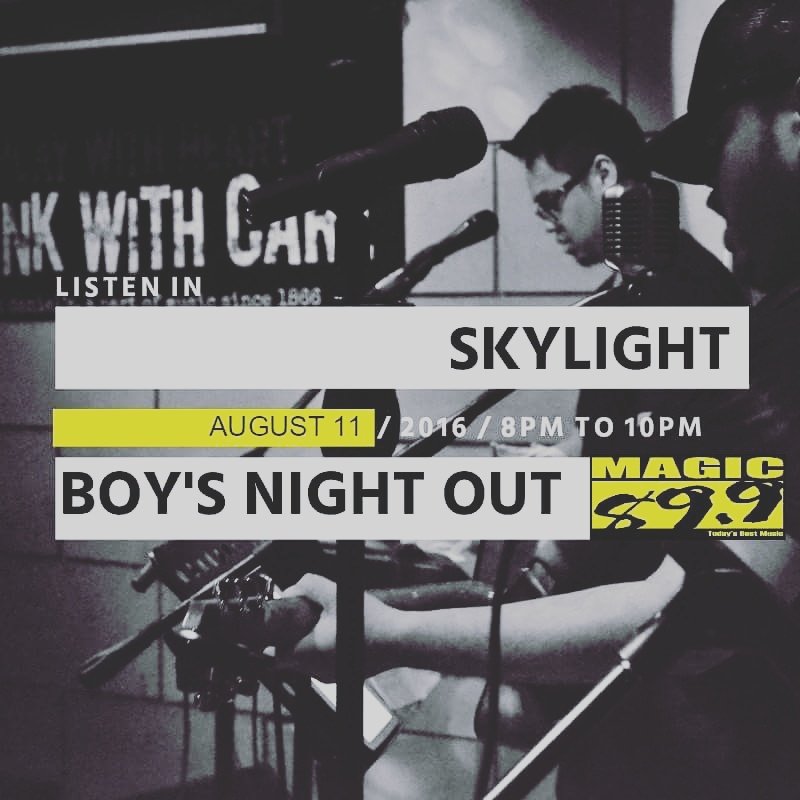 SkylightBandPH's tweet photo. August 11 nga naman haha. Catch you tonight! @boysnightout899  @djtonytoni @_lovesurvivor  @sam_yg  @_slickrick https://t.co/oKMkPcemWK
