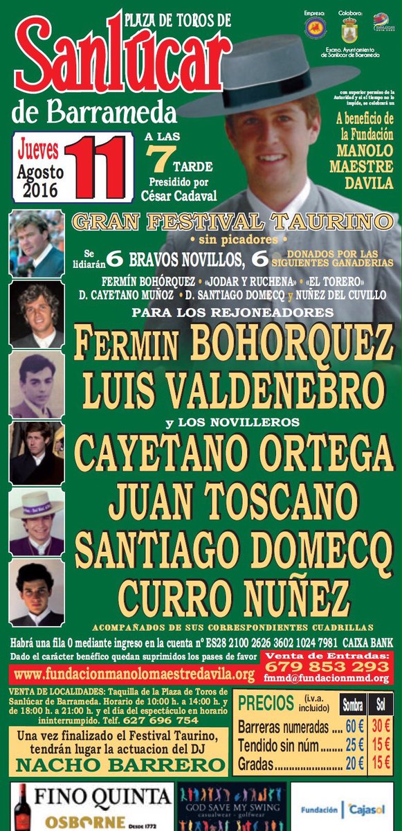 PORFIN a conocer la plaza de Sanlucar  !!! Suerte <a href="/FermnBohorquez/">Fermín Bohórquez</a> <a href="/santidm98/">Santi Domecq</a> <a href="/Luis_Valdenebro/">Luis Valdenebro</a> <a href="/jmtoscano8/">JUAN TOSCANO</a> !!!