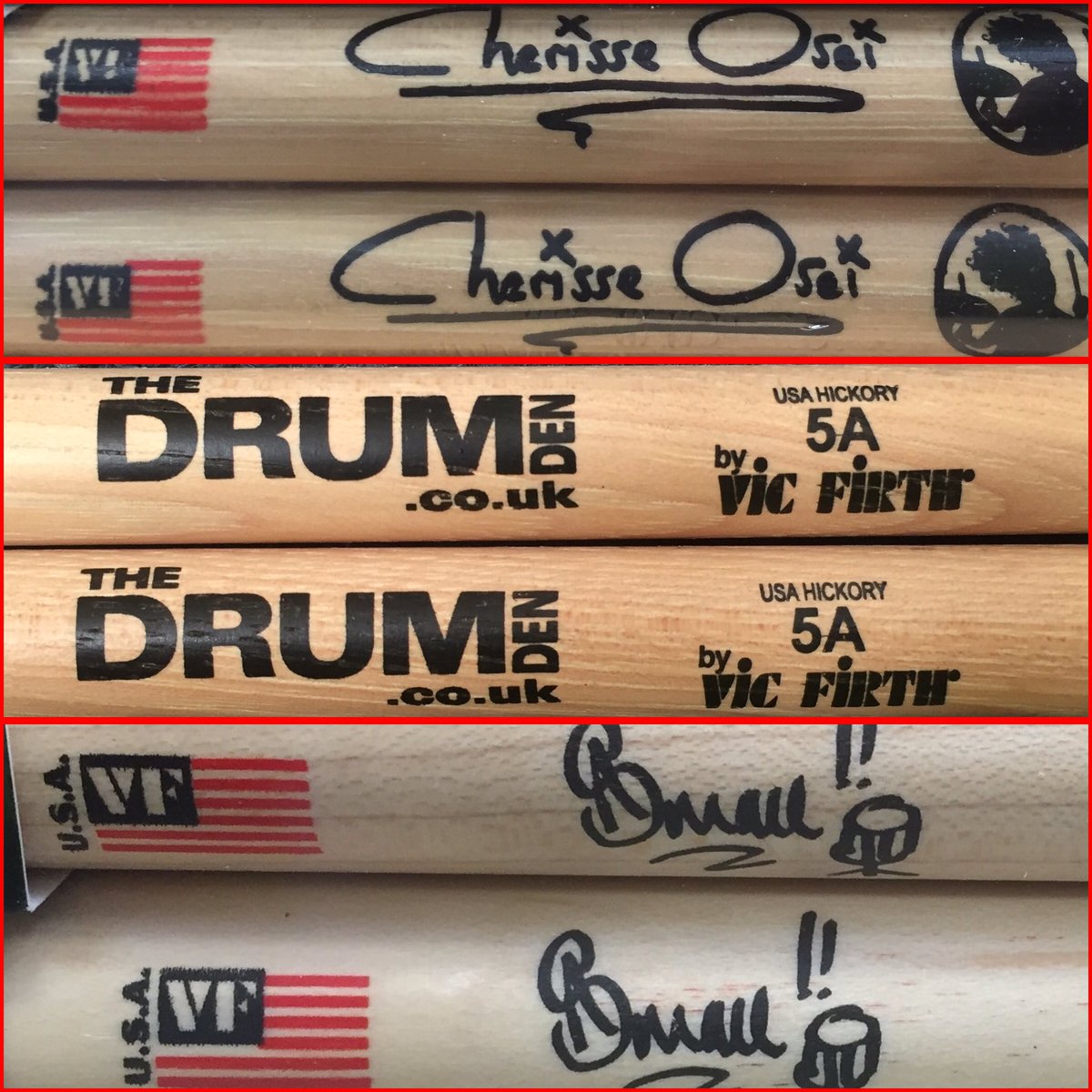 Custom <a href="/vicfirth/">Vic Firth</a> sticks out today for <a href="/Cherissedrums/">Cherisse Osei</a>, @TheDrumDen1  <a href="/andrewsmalldrum/">Andrew Small</a> 
#theirperfectpair #VicFirth