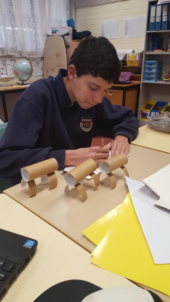 SusannahRadkew1's tweet photo. Making toys from household objects with our Life Skills  students @SarahRedfernHS  @MsTuneil #lovemyjob https://t.co/9ApjB90OaT