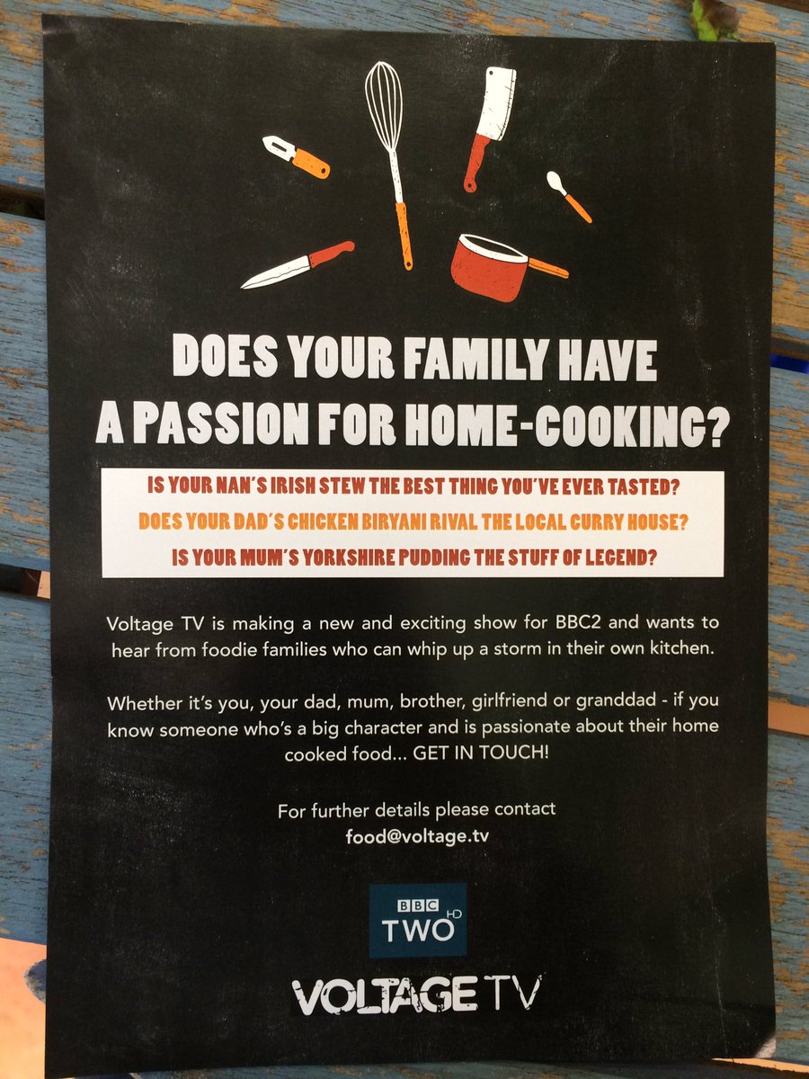 The producer asked if I could help spread the word to my customers. Flyers in the shop. It sounds like fun!