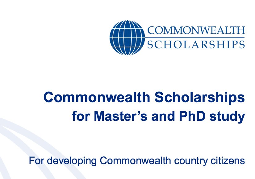oppsforafricans's tweet photo. 2017 Commonwealth Scholarships for Masters &amp; PhD Study in the UK  Funded @commschols #Africa https://t.co/3vOoKPCjTr https://t.co/eqkS5Sec6Y