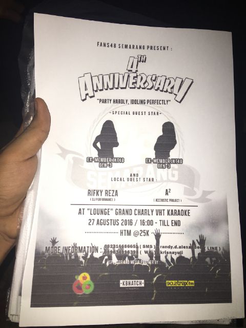 Eperibady hoo  buat yg mau ikutan berdendang di  hajat anniversary <a href="/Fans48_SMG/">００４８ファン★スマラン</a> bisa langsung cek time line mereka