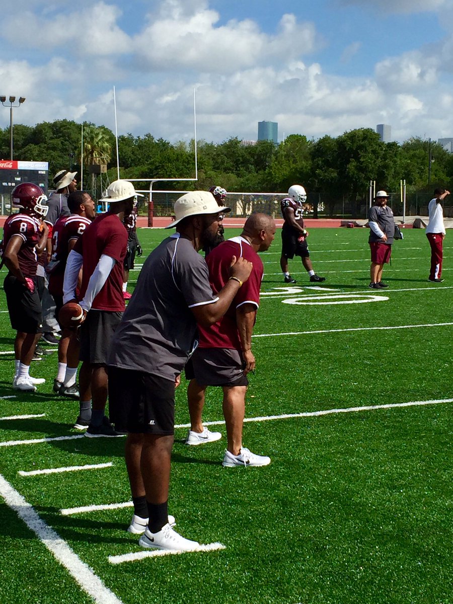 ButchAlsandor's tweet image. Coach Michael Haywood watching @TSUFootball team on Day 4 of camp. Tigers put on pads for a spirited practice!