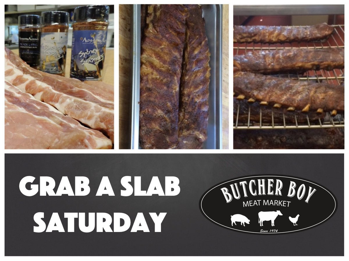 butcherboyreno's tweet photo. Place your order for slabs of smoked St. Louis Ribs! Order two and get a free lb of bacon at 825-6328. #GrabASlab https://t.co/gRfy2KDneF