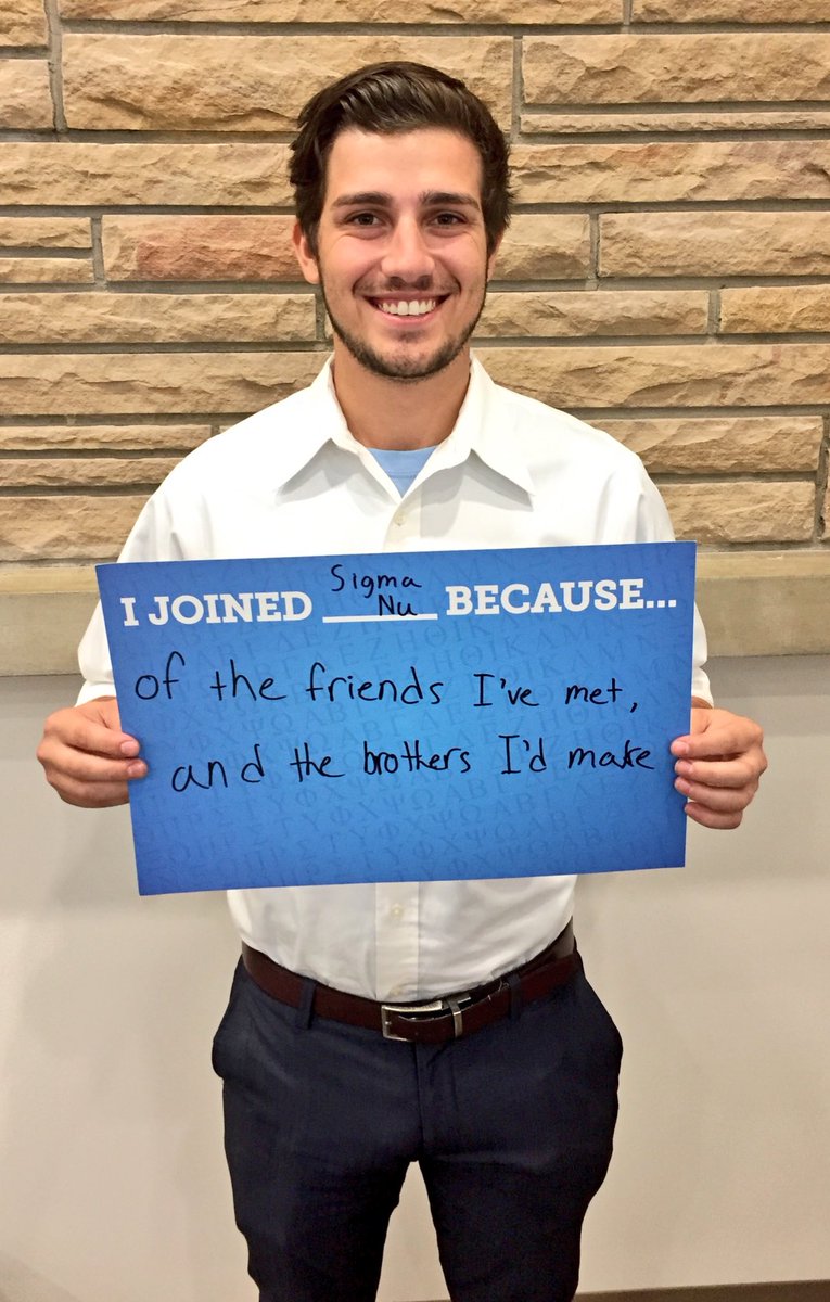 "#IJoinedBecause of the friends I've met &amp; the brothers I'd make!" - Max <a href="/SigmaNu_Utah/">Sigma Nu Utah</a>