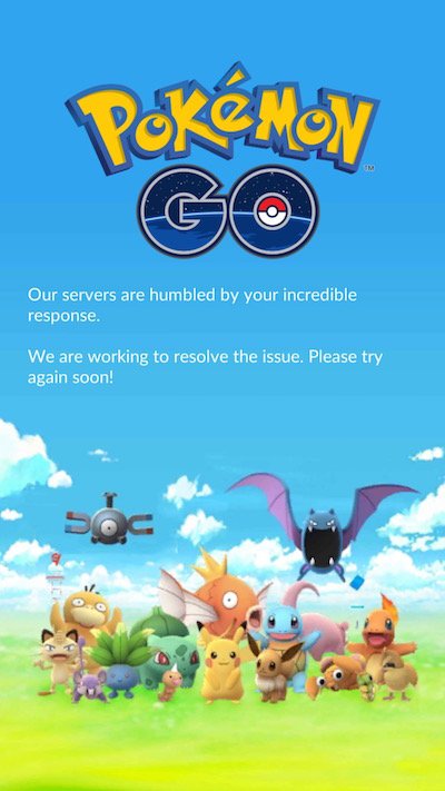 Seniae1972's tweet photo. I've had this message for 3 days now :(. cleared cache/date reinstalled...nothing works. #PokemonGo #PokemonGOserver https://t.co/iySpk1Q5J4