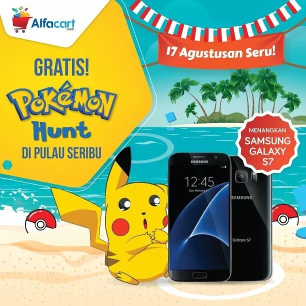 mariaendah's tweet photo. GRATIS ke Pulau Seribu naik boat u/ikutan Pokemon Hunt berhadiah SAMSUNG GALAXY S7 @alfacartID  #PokemonGoIndonesia https://t.co/jtN6gSIEk9