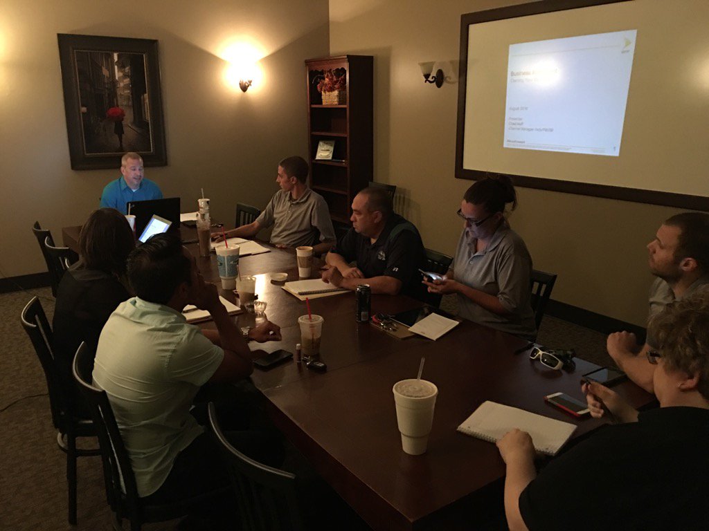 Chad_TFB's tweet photo. The brain trust of the N Indiana #WirelessExpress Team game planning for success! @kruzeman @MKI_Champs @wderrickwla https://t.co/xkf5vsDn5e