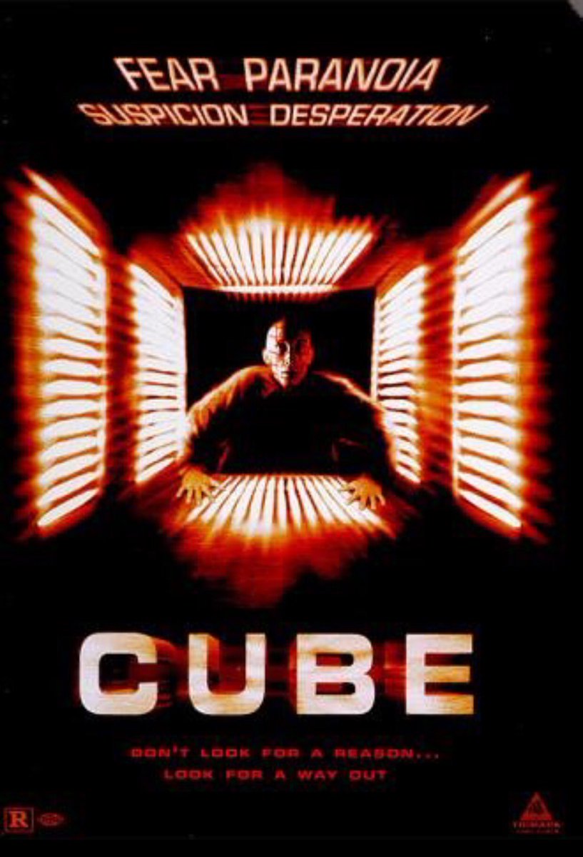 Rotten Movie No Twitter Cubeを始めて見た時は本当に衝撃的だった オープニングからいきなりポスターのおっさんがサイコロステーキにされちゃうんだもん衝撃的だったわ 得体の知れない箱に 閉じ込められる恐怖と謎に満ちた物語果ては予測不能なトラップまでまさに傑作 Rotten Movie No Twitter Cubeを始めて見た時は本当に衝撃的だった オープニングからいきなりポスターのおっさんがサイコロステーキにされちゃうんだもん衝撃的だったわ 得体の知れない箱に 閉じ込められる恐怖と謎に満ちた物語果ては予測不能なトラップまでまさに傑作