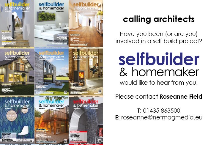 the_selfbuilder's tweet photo. Architects: are you involved in #selfbuild? @SelfbuilderHome  wants to hear from you. Please contact Roseanne Field https://t.co/Ri9BaecEl9