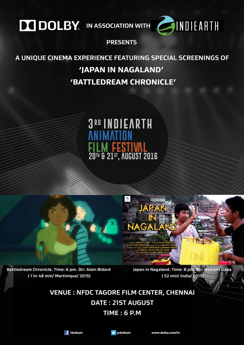 DolbyIn's tweet photo. Dolby is proud to be the experience partner at the 3rd Annual Indiearth animation festival happening in #Chennai. https://t.co/ZkNWQlwskA
