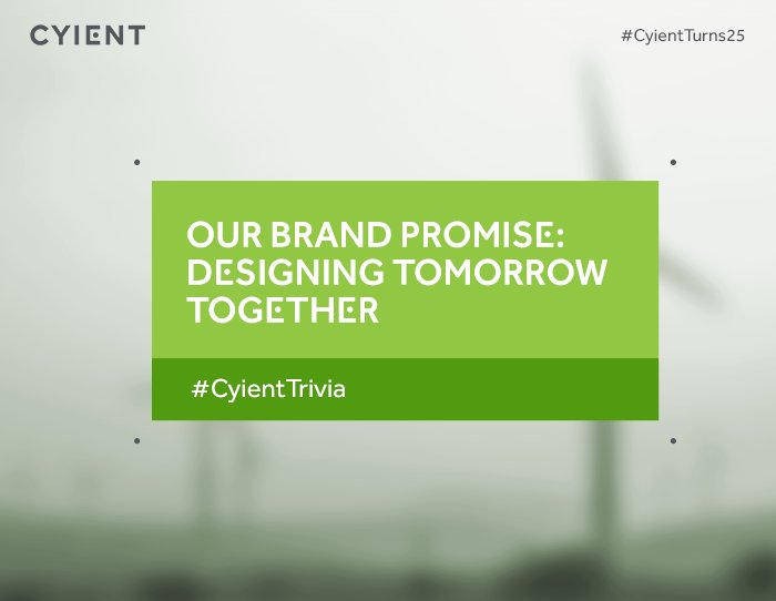 Cyient's tweet photo. The #answer for the first question is “Designing Tomorrow Together” #CyientTrivia #ContestAnswer https://t.co/VKFIyqMjUW