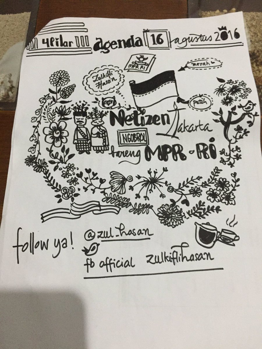 Dapat hadiah dari Netizen, dibuat langsung ketika acara acara tadi.. Guratan yang sangat kreatif. Terima kasih ya 😊