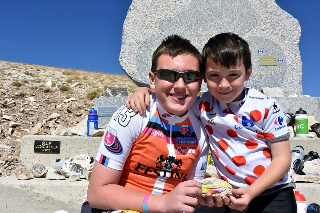 AdieTurford's tweet photo. We made it. Boys up the Chalet Reynard, then finished alond due to high winds. Top effort from them. #montventoux https://t.co/qAm2R9AZQn