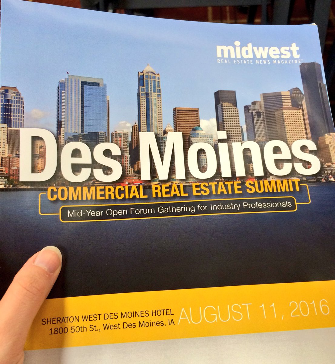 kvthompson03's tweet photo. Learning about the #DesMoines CRE market this a.m. at @SheratonWDSM for @DesMoinesMetro. #SeizeDesMoines #RealEstate https://t.co/PiM8W8s5NR