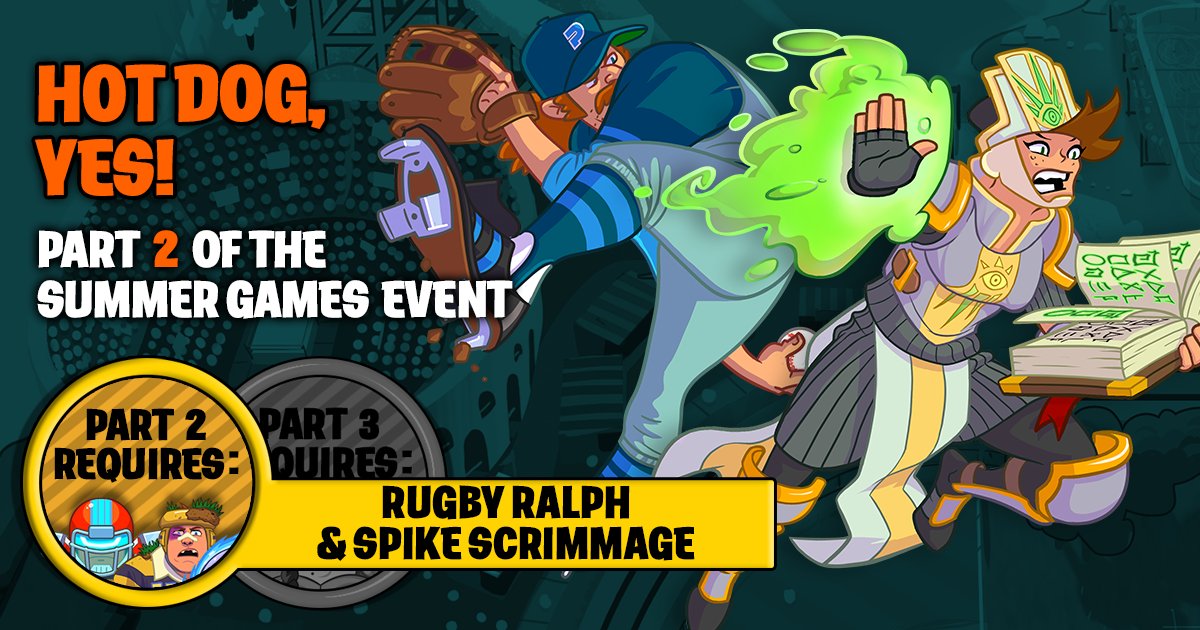 SmashSquadGame's tweet photo. #HotDogYes begins! Bring Spike &amp; Rugby to score big. Win Regena Lightheart and an exclusive Clayton Curveball! https://t.co/f61l0rqhdp