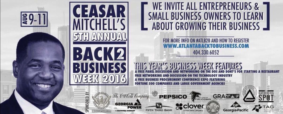 ceasarcmitchell's tweet photo. Join us today from 9am-1pm at Atlanta Metro State College for the FREE Back 2 Business Expo in the Pavilion! #ATLB2B https://t.co/XkNheSZ8w8