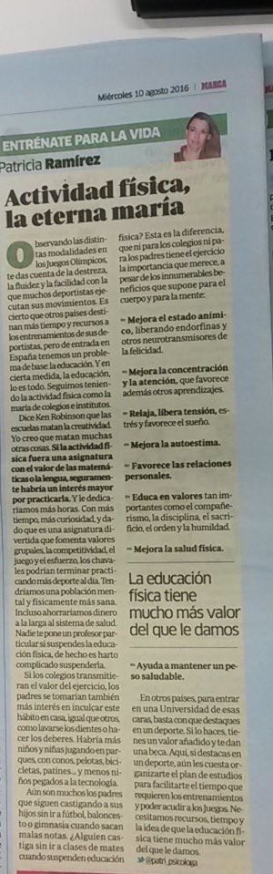 vallefutsal's tweet photo. Columna de @Patri_Psicologa en @marca edición impresa. #LecturaRecomendada. https://t.co/cOKKPAzcag