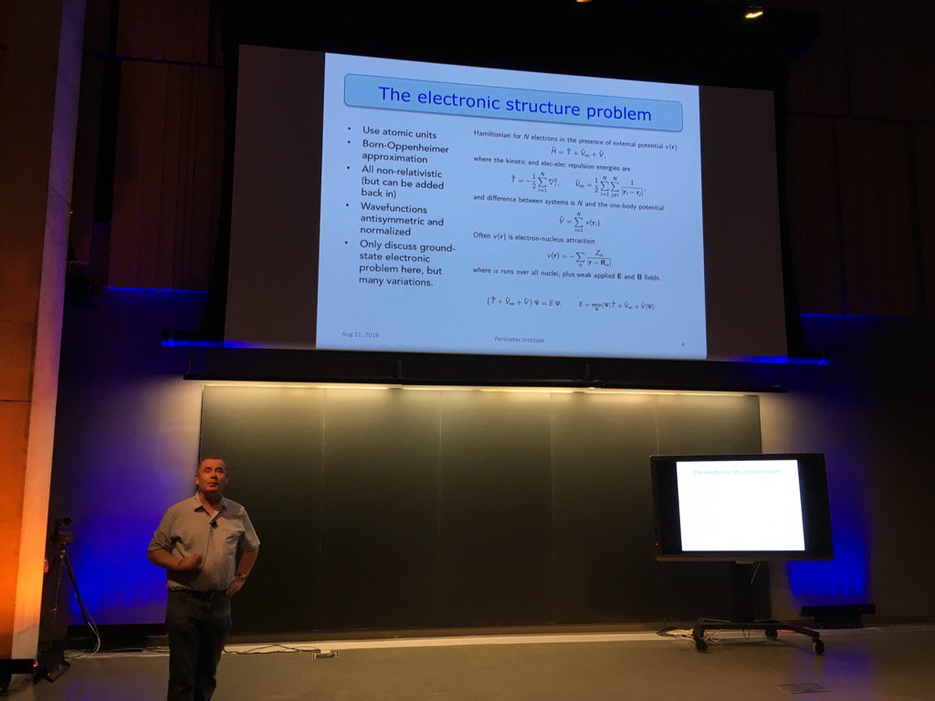MStoudenmire's tweet photo. Kieron Burke on machine learning density functionals @Perimeter #qml2016 #quantum #MachineLearning https://t.co/6qjUefAkeC