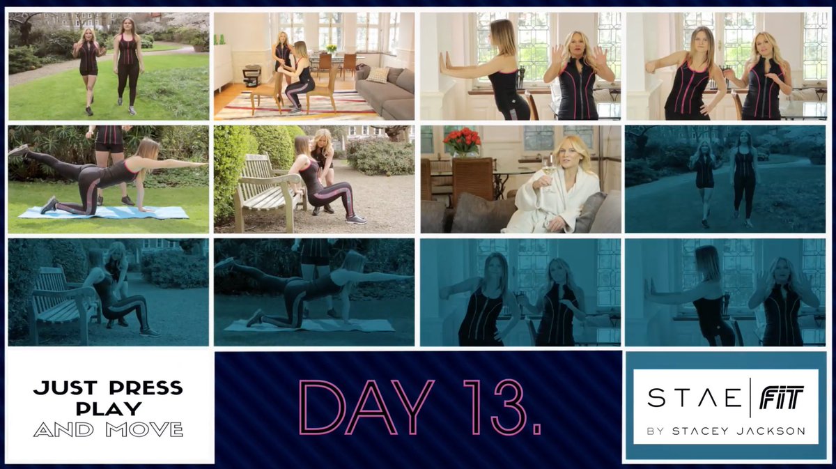 Stae_Fit's tweet photo. DAY 13!! Watch our new video and keep it up for your last day! #JustPressPlayAndMove https://t.co/432jA5ujJt https://t.co/ZeFytWJ5Wu