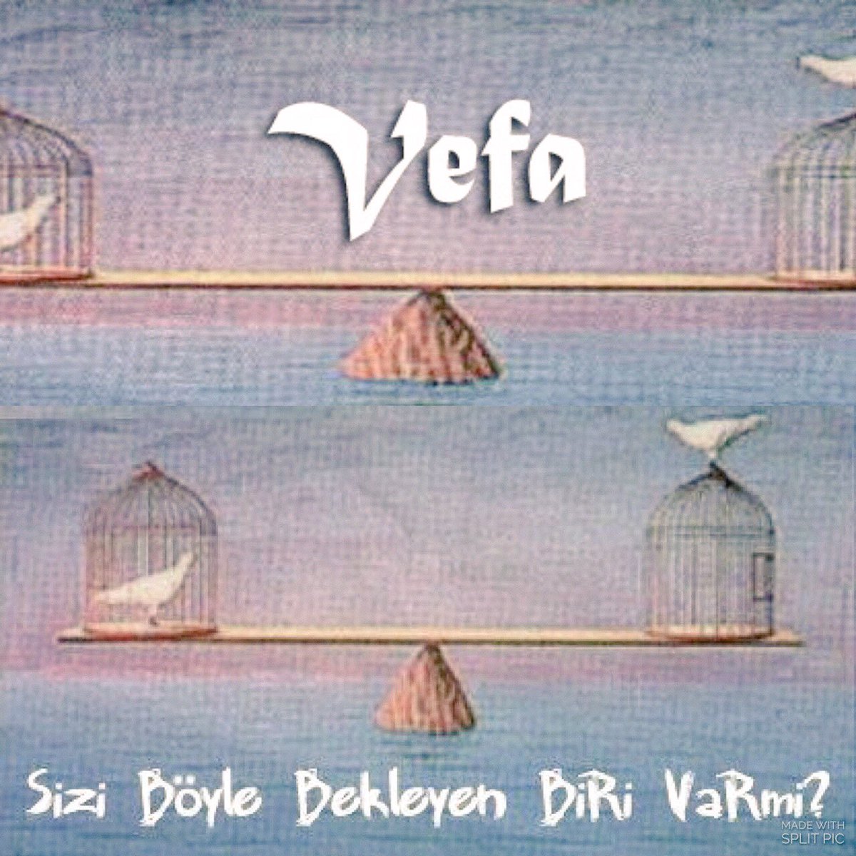 VEFA'yı bilendir,gizemli meleğin.
İsmi sende saklı kalsın,nazara gelmesin.

"Umarsızca beklemek; sadakattir VEFA..."