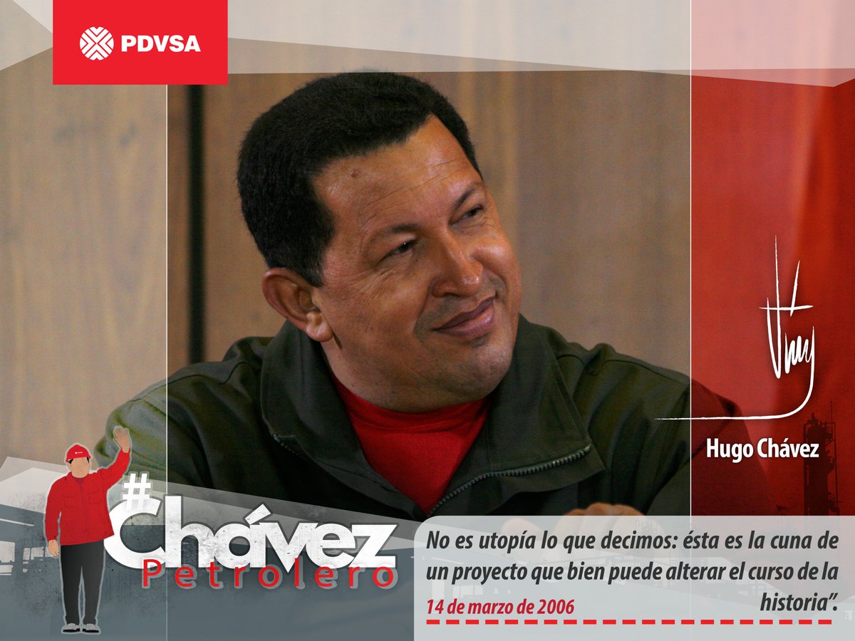 PDVSA's tweet photo. #ChávezPetrolero "No es utopía lo que decimos: ésta es la cuna de un proyecto(...)". || #MarzoDeCLAPYRebeldia https://t.co/FqeUBkmS9h