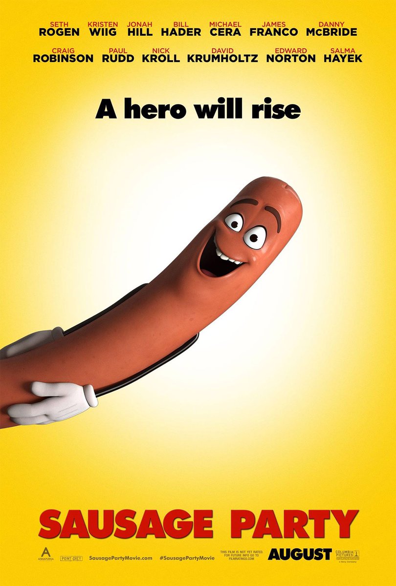 TVCinemas's tweet photo. Sausage Party comes out tonight &amp; we want to remind everyone that it IS NOT for kids. It is a very strong R rating https://t.co/Njuex0c1QY