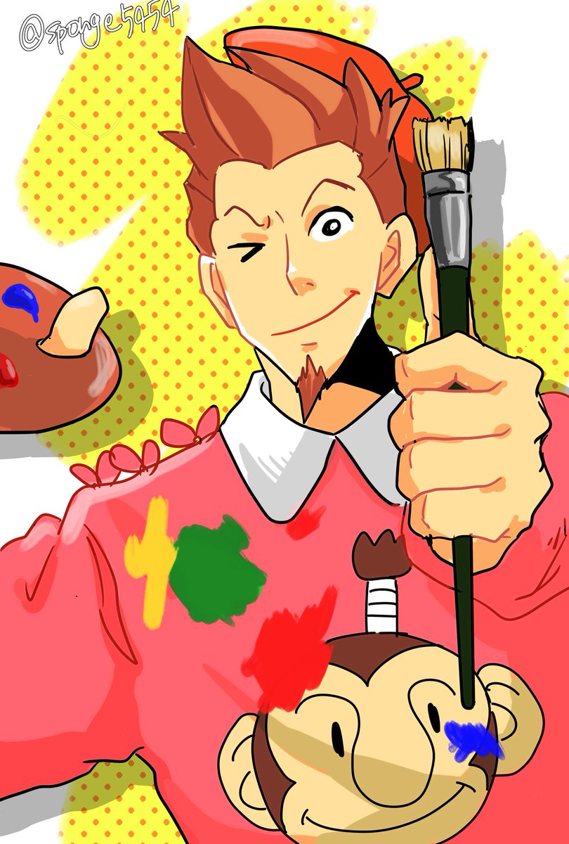 Sponge5454's tweet photo. #逆裁版深夜の真剣お絵描き60分一本勝負 
天流斎マシス（矢張政志） https://t.co/pAcAyvAjwB