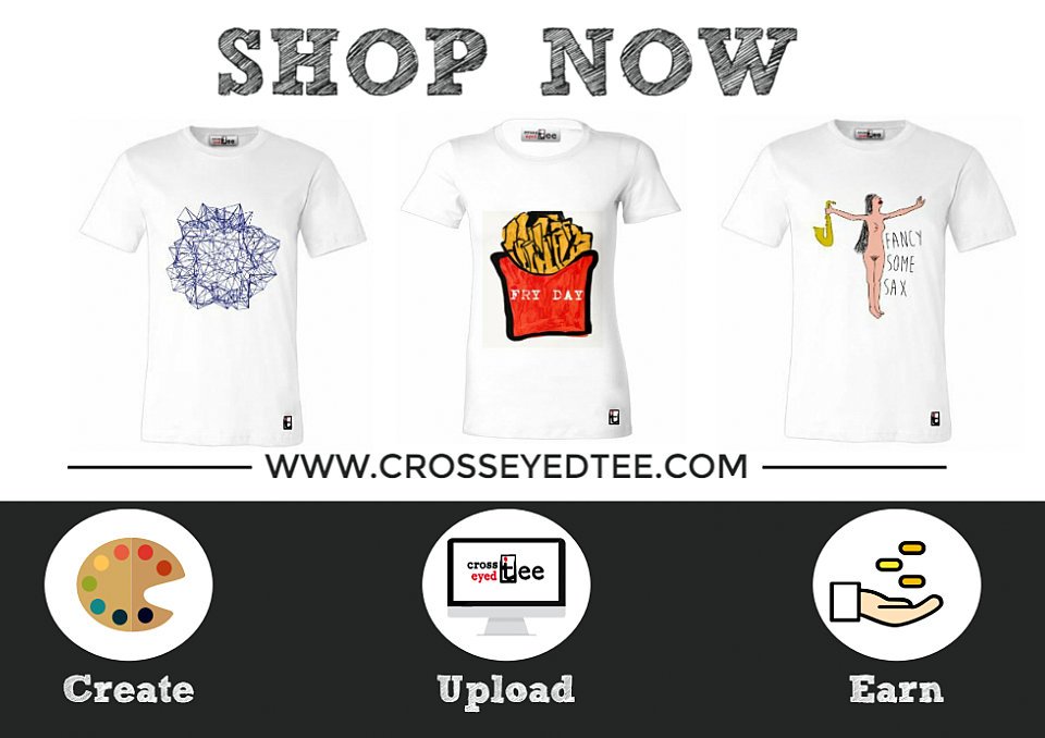 DESIGN ◘ UPLOAD ◘ EARN ❌👁👕 crosseyedtee.com