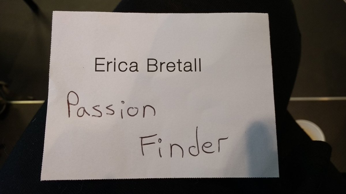 ebretall's tweet photo. My job title for the #unconference2016 I help people find their passion https://t.co/ahk5tswlbK