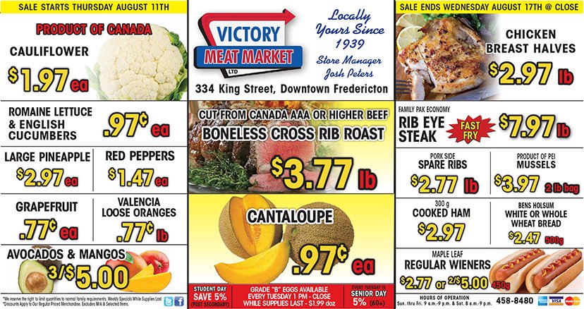 This week's flyer! Sale is on Thursday, August 11th till closing on Wednesday, August 17th.