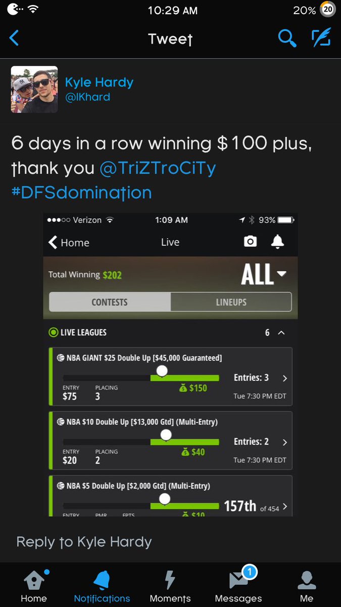 xProptimusPrime's tweet photo. Just remember what we were about, NFL season gunna look just like this. #DFSDomination is back in full force https://t.co/I5cVsrM62O