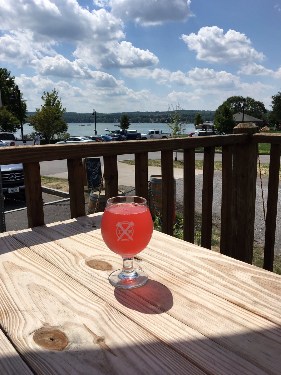 VisitFLX's tweet photo. Colorful drink. ✅ 

Canandaigua Lake view from @twistrailbrew. ✅ 

Perfect day. ✅ 

Sweet photo @fairportbrewing. https://t.co/XqfWS4vvGK