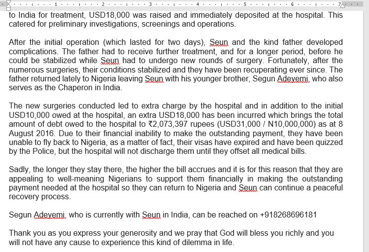 demaikel's tweet photo. Please #HelpSeun. This is not a scam. Lets save a life in need. You can verify yourself. God bless you all /16 https://t.co/CaCNP7uNtj