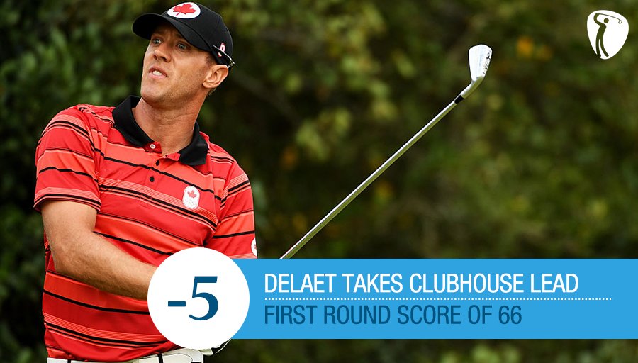 IGFGolf's tweet photo. Canada's @GrahamDeLaet is the leader in the clubhouse with a great opening round. #OlympicGolf #Can @TheGolfCanada https://t.co/hv4Lxy2gYq