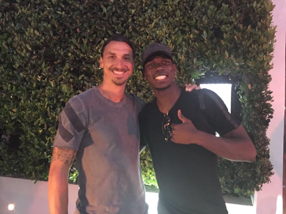 paulpogba's tweet photo. THOR! 👊🏿 Throwback to Los Angeles with Thooor @Ibra_official @ManUtd #firstneverfollows #TBT https://t.co/elBALcPVqz