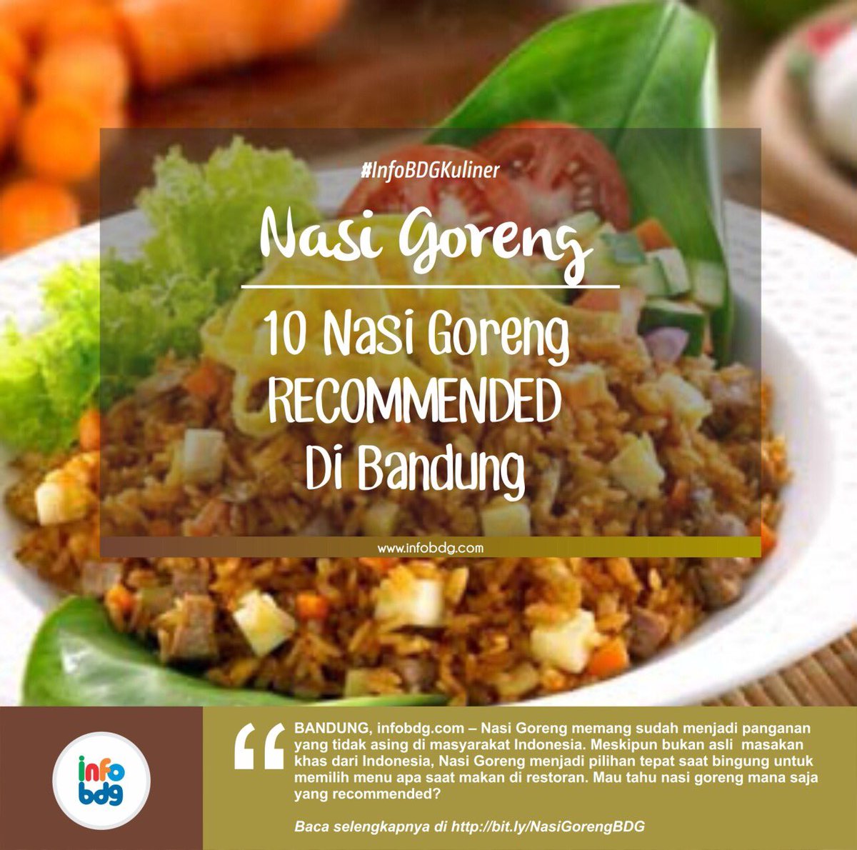 10 Nasi Goreng RECOMMENDED Di Bandung bit.ly/NasiGorengBDG #infoBDGkuliner