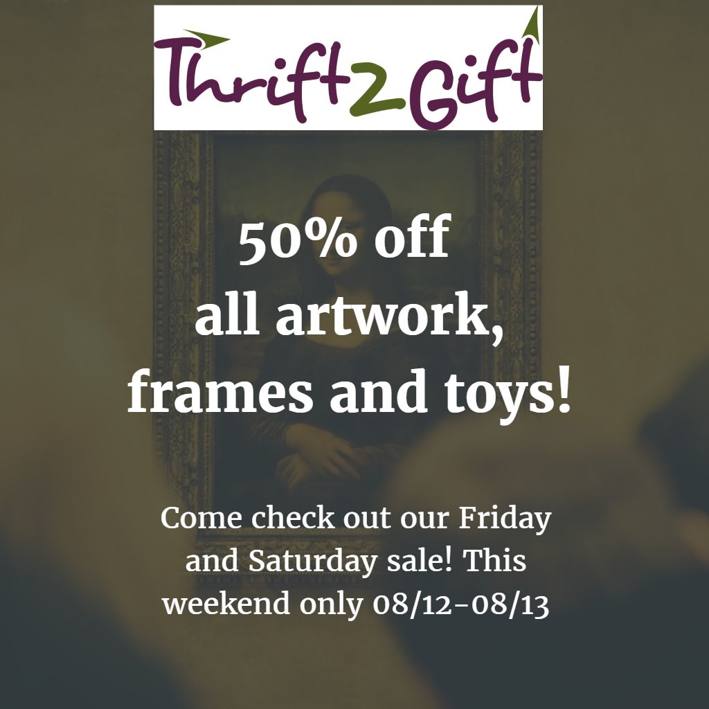 thrift2gift's tweet photo. Check out our amazing sale this weekend! #thrift #carync #moneysaver #garnernc https://t.co/sALHghJ0ds