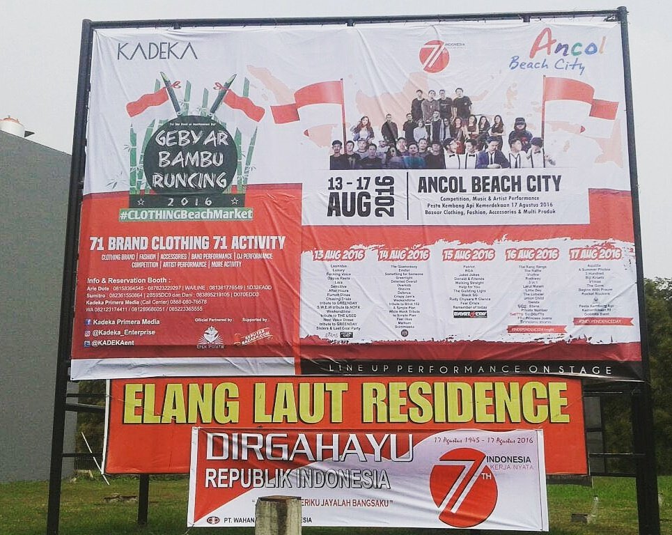 KADEKAent's tweet photo. Promo OUTDOOR Event GEBYAR BAMBU RUNCING 2016 #ClothBEACHMarket 13-17aug'16 @ancolbeachcity https://t.co/3Et2AlQHIl