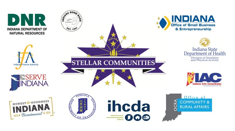 Staff_IN_LtGov's tweet photo. Congratulations to 2016 #StellarCommunities Designees @RushvilleInd &amp; @ThisisIndiana (Corydon)! https://t.co/wbKvq8eyzM