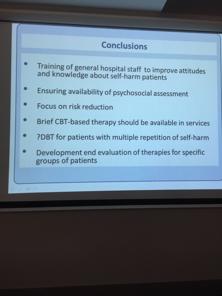 profsiobhanon's tweet photo. So what actually does work for #selfharm? #SHNotts16 https://t.co/95ANK16Ire