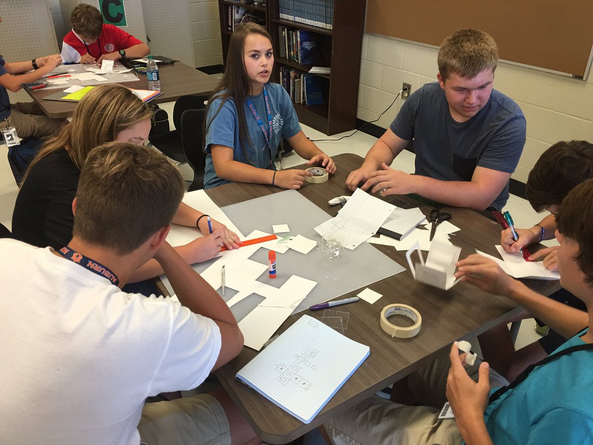 NTHEngineering's tweet photo. Welcome to NTH STEM freshmen! Students using the Engineering Design Process to design a better ornament box. https://t.co/WDG7WiIzl6