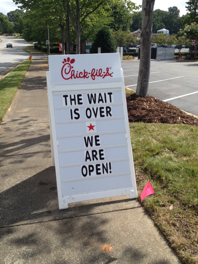 CFAPeaceHaven's tweet photo. The wait is over.... We are open!!!! https://t.co/kJCBzuCvz0