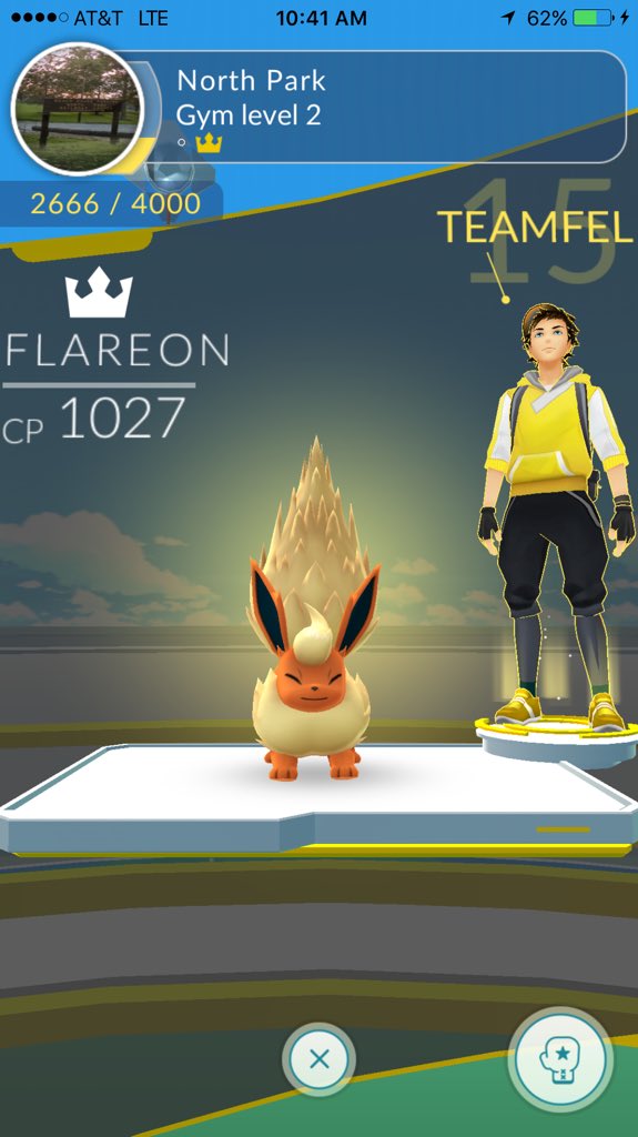 Gaming4Grandpa's tweet image. My #Scyther took out their #Vaporeon Another gym takeover by #TEAMFEL for #TeamInstinct #PokemonGO @Pokemon