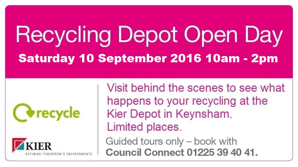 Want to see behind the scenes of a recycling depot? Next open day is 10 Sept - book with <a href="/ccbathnes/">Council Connect</a> on 01225 394041