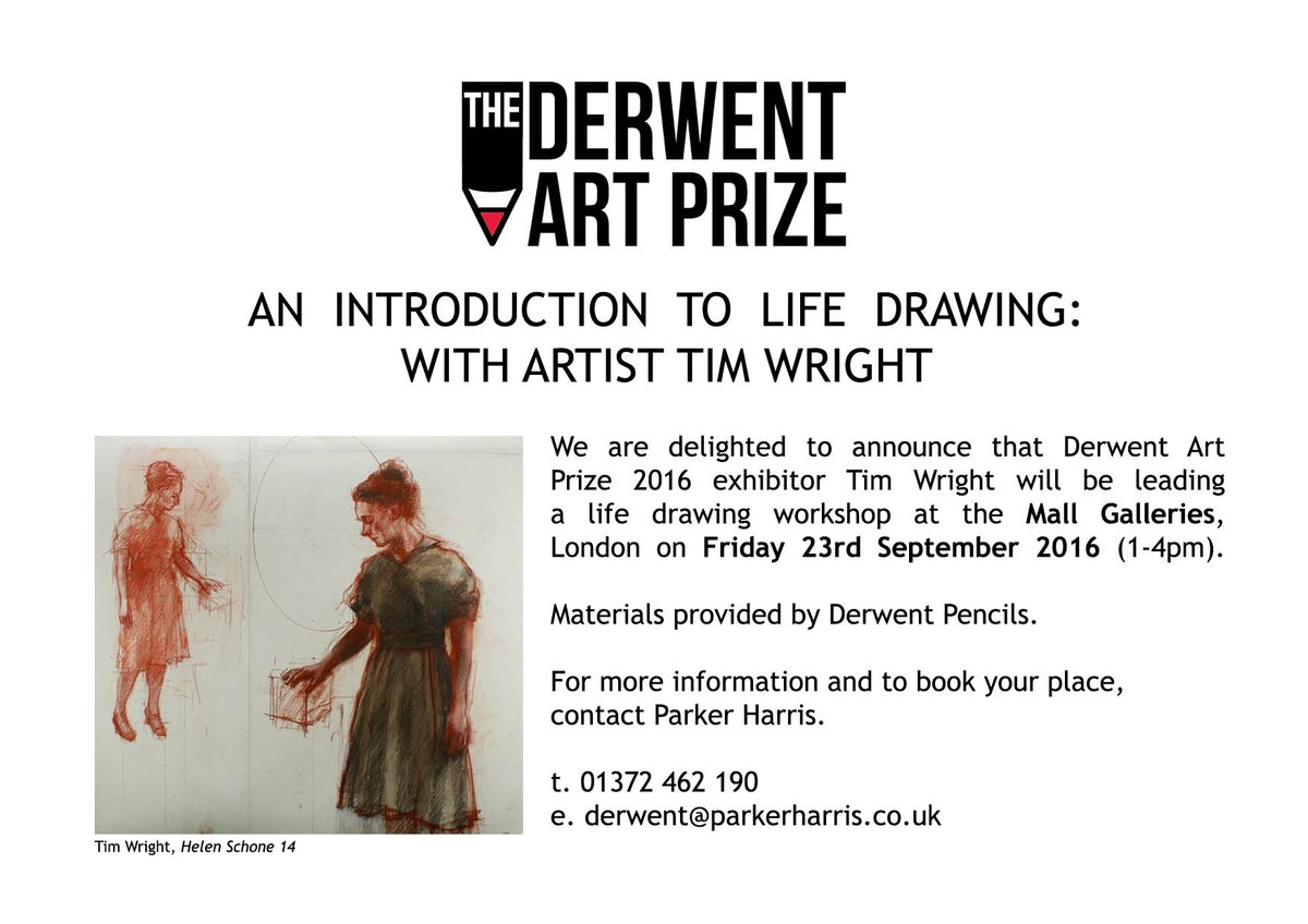 ParkerHarrisCo's tweet photo. Life Drawing workshop with 2016 #DerwentArtPrize exhibitor @timwrightartist @mallgalleries - book your place now. https://t.co/0kbyzYcO29